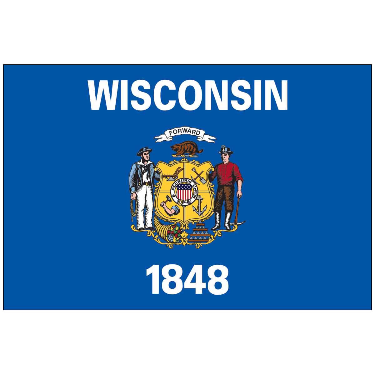 Wisconsin State Outdoor Flag - Nylon