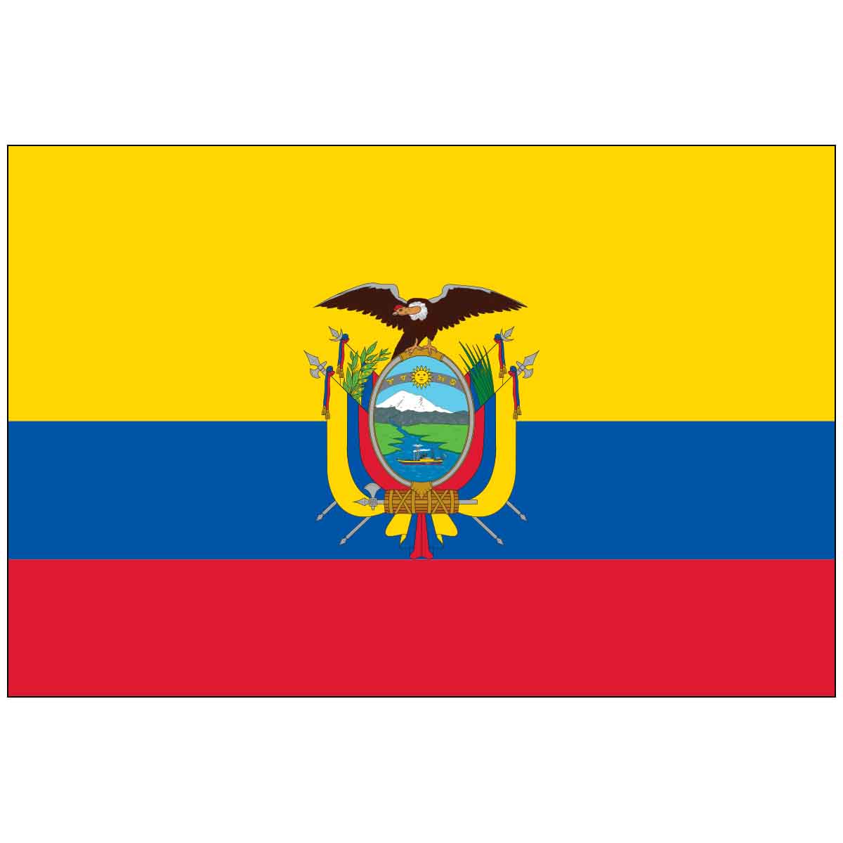 3' x 5' Ecuador with Seal (UN/OAS) World Flag
