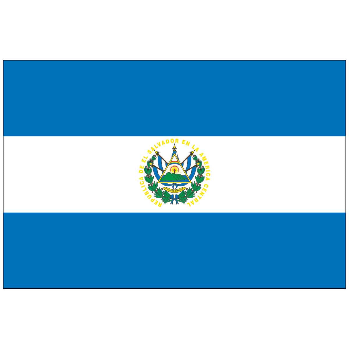 3' x 5' El Salvador with Seal (UN/OAS) World Flag - e-poly