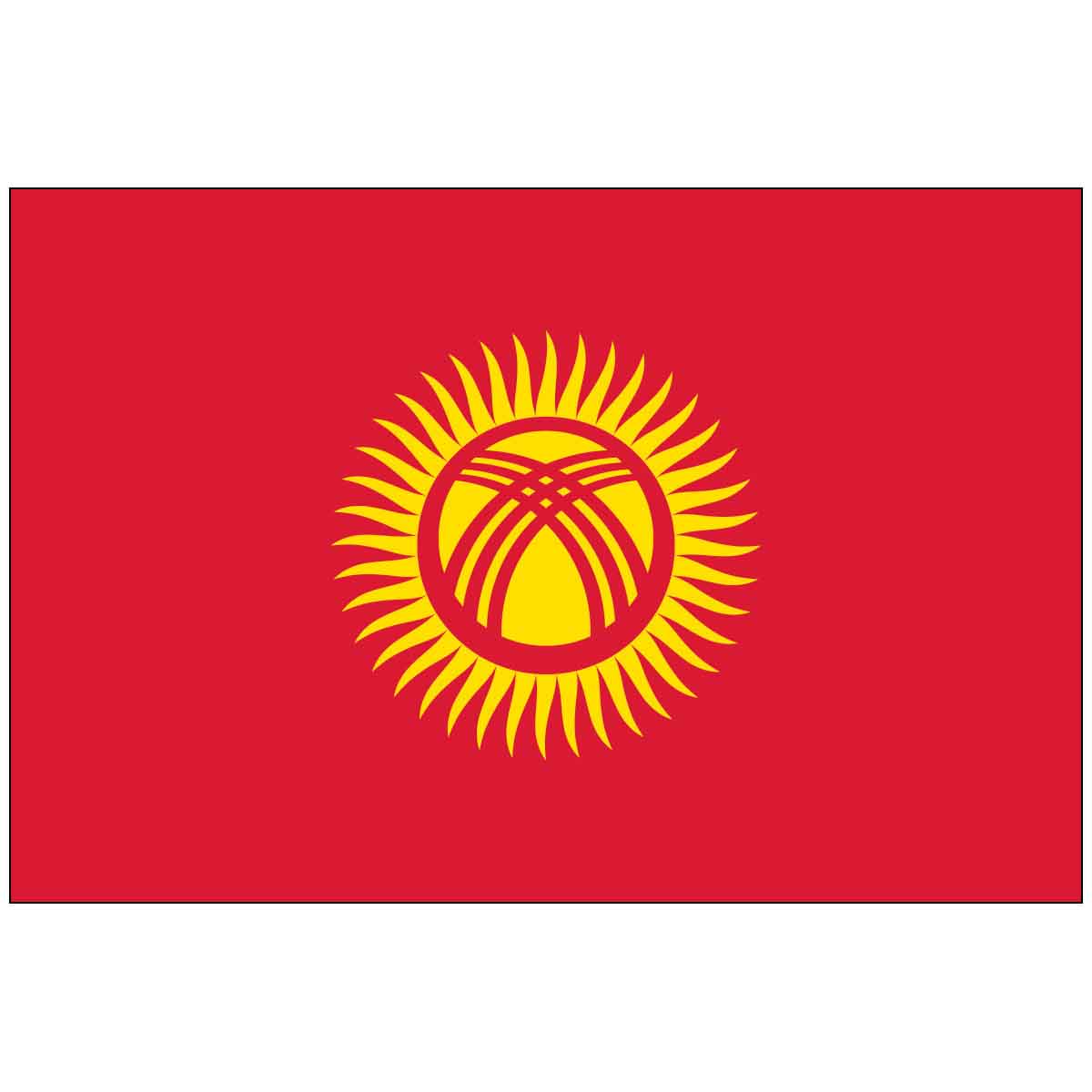 Kyrgyzstan (UN) World Flag