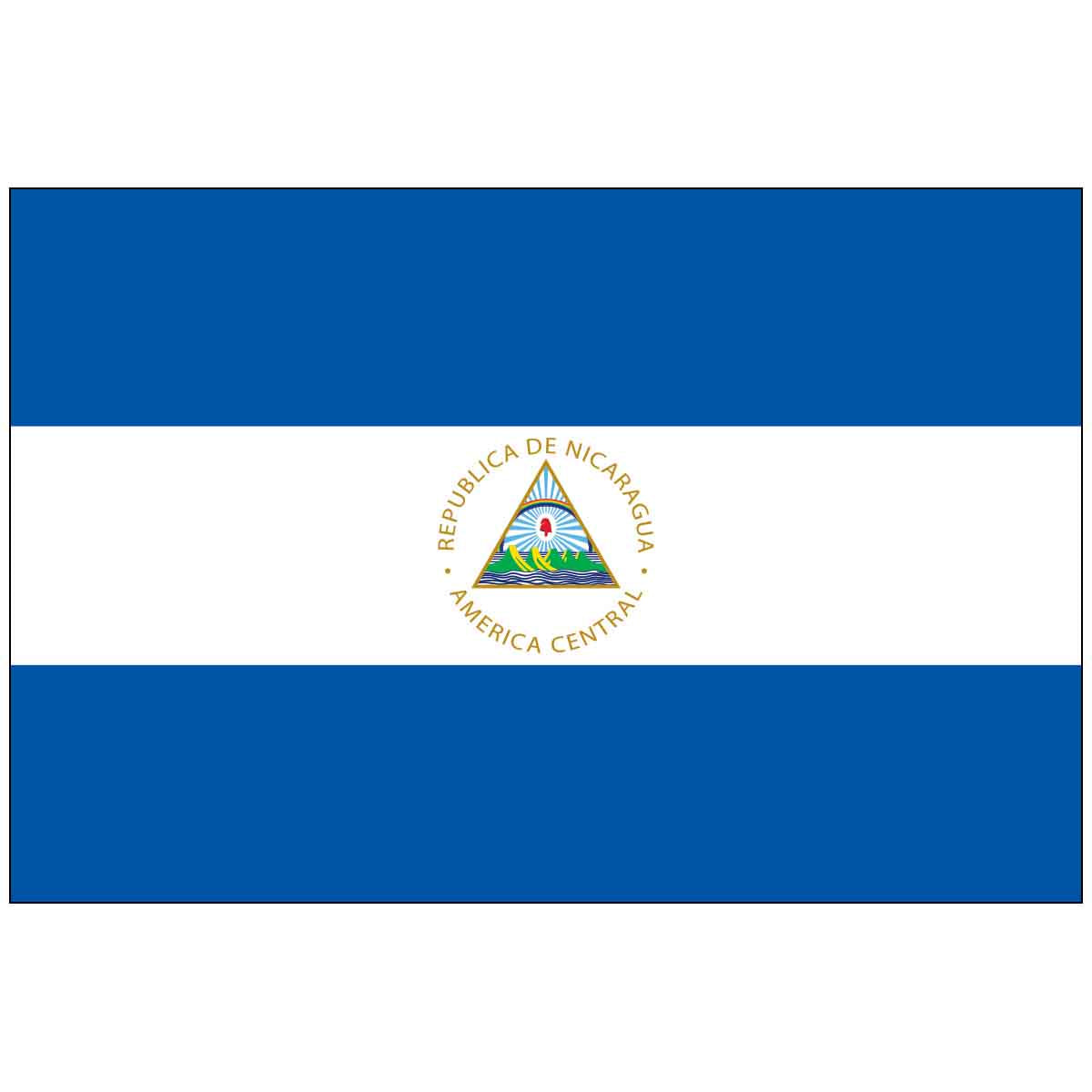 3' x 5' Nicaragua with Seal (UN/OAS) World Flag - e-poly