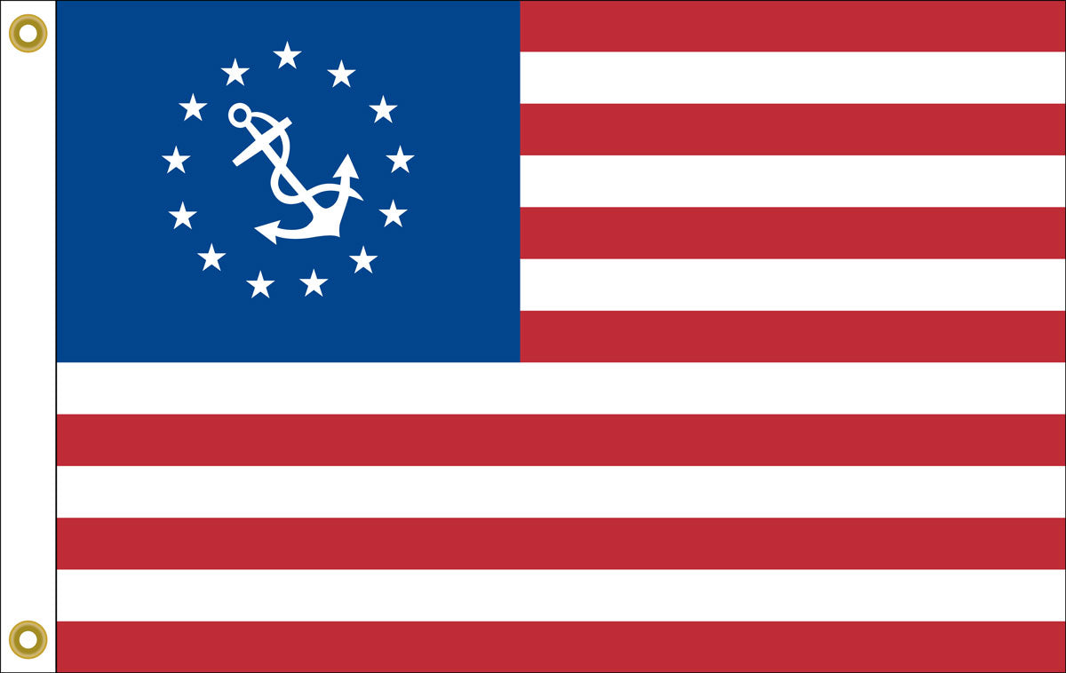 Nylon U.S. Yacht Ensigns - Applique Blue Field