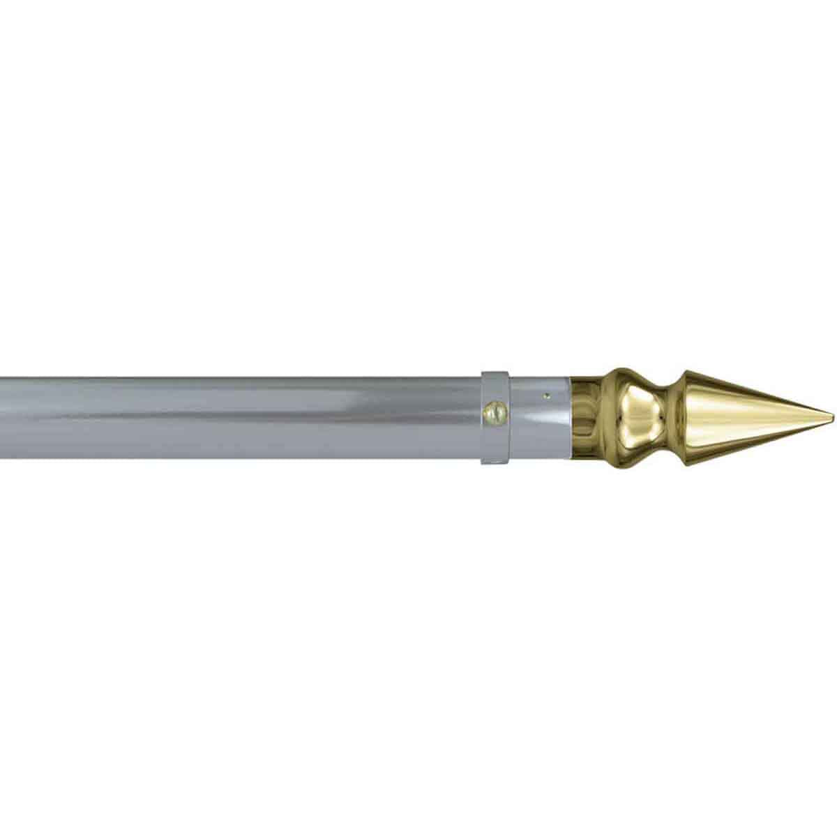 1-1/8" Diameter Deluxe Aluminum Lead Parade Banner Poles - with Gold Spear Ends