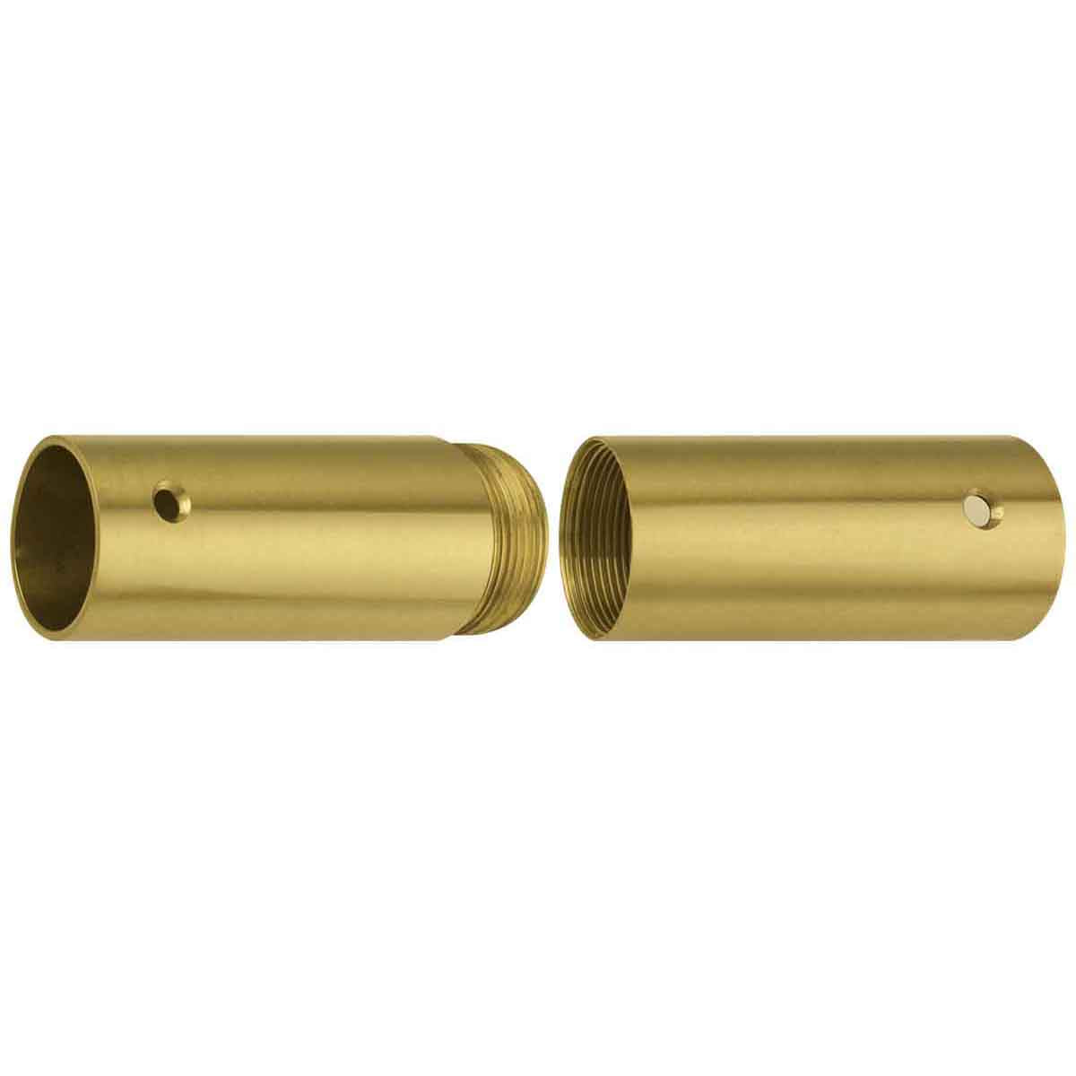 Brass Screw Joints for Wood Poles, available in polished brass or chrome plated.