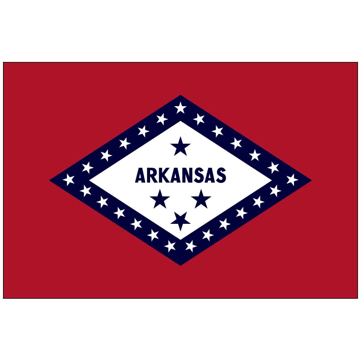 Arkansas 4" x 6" Mounted State Flag