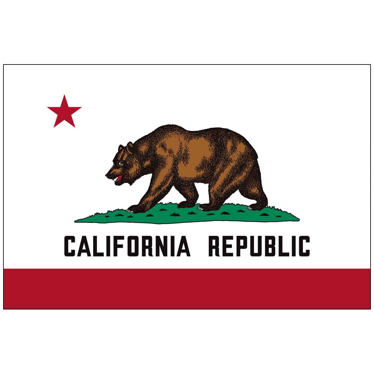 California 4" x 6" Mounted State Flag