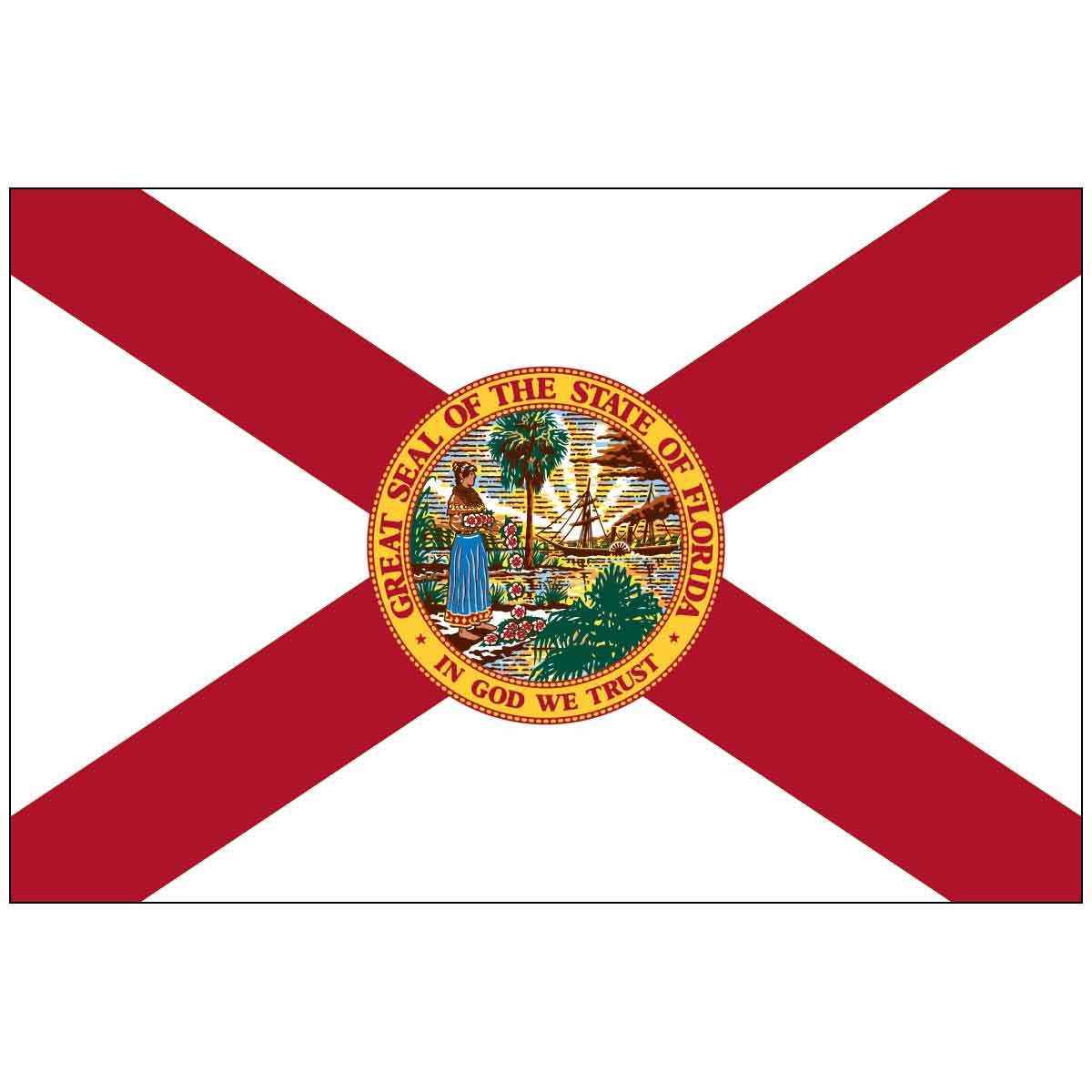 Florida 4" x 6" Mounted State Flag