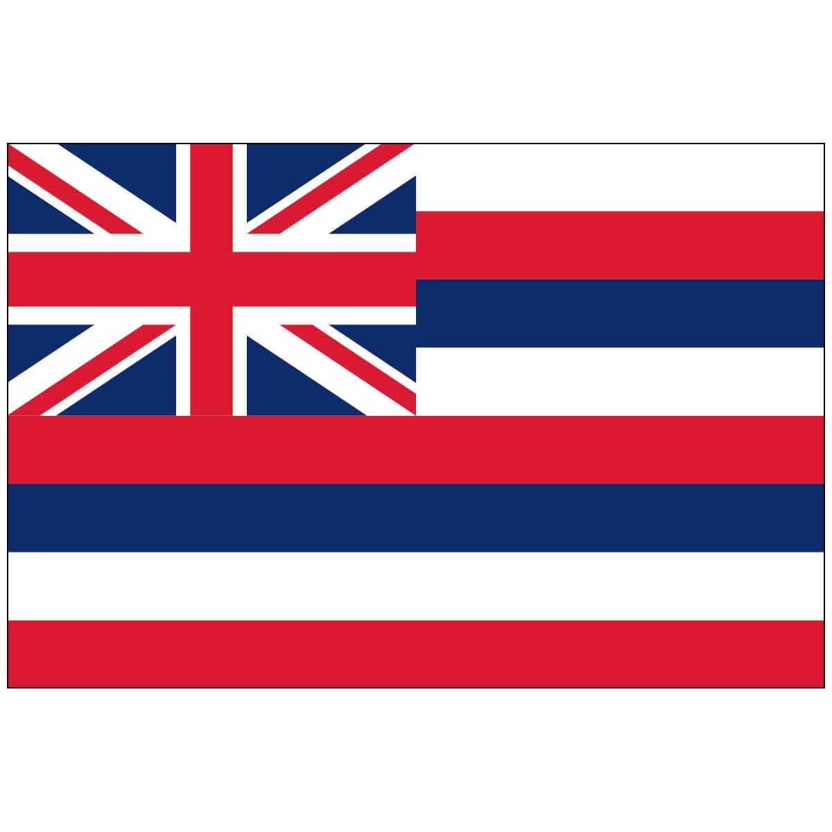 Hawaii 4" x 6" Mounted State Flag