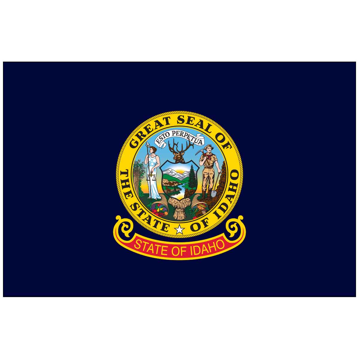 Idaho 4" x 6" Mounted State Flag