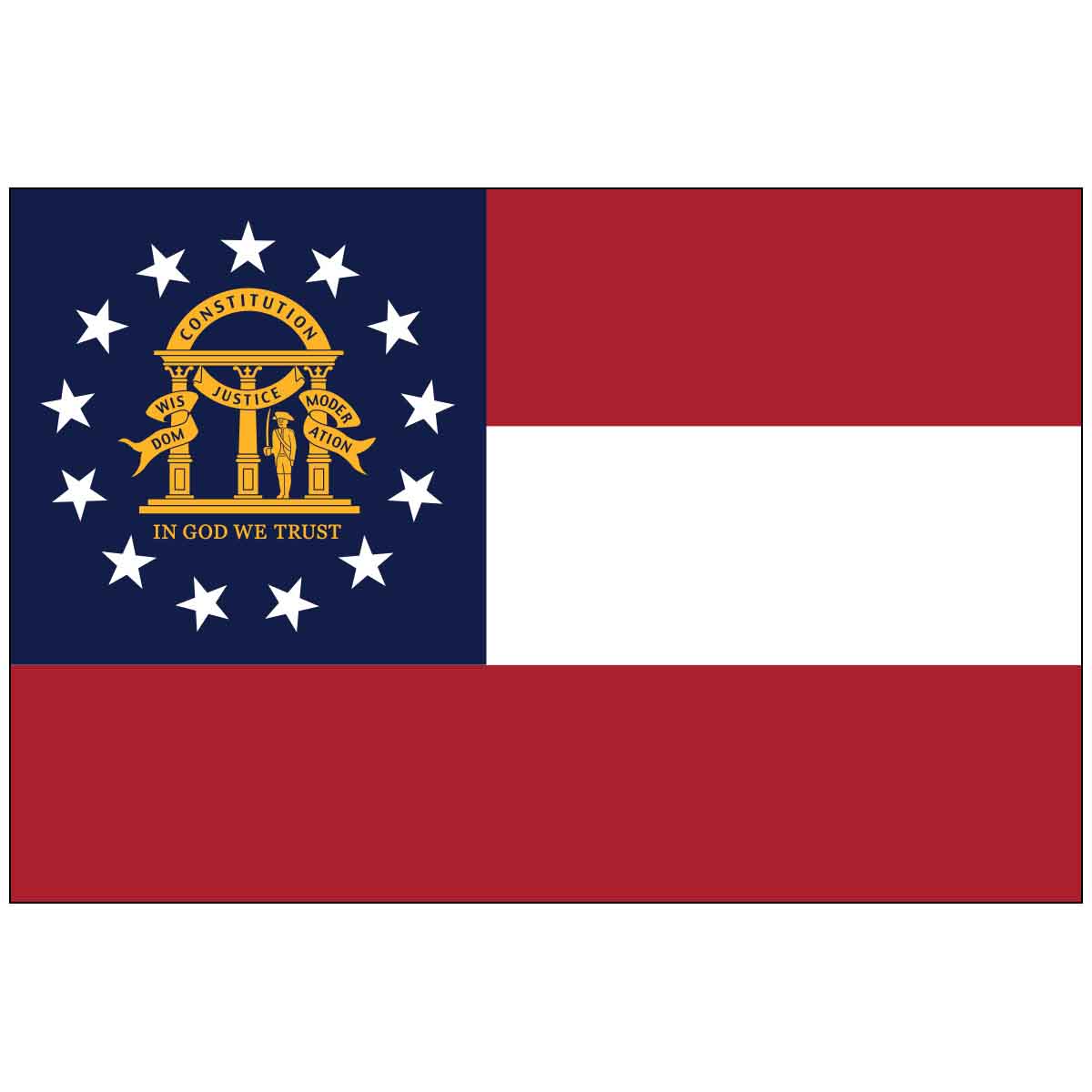 Georgia 4" x 6" Mounted State Flag
