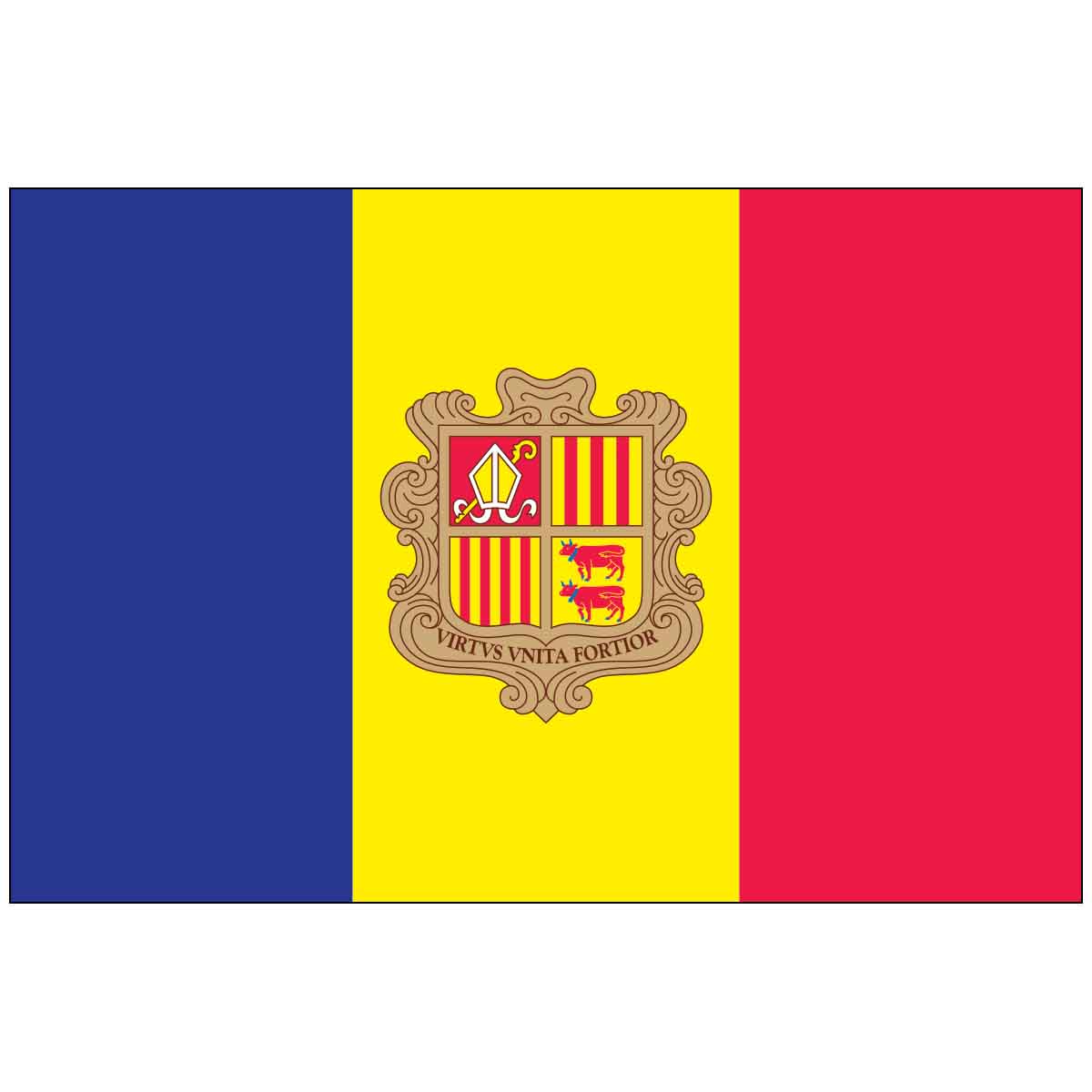 Andorra with Seal (UN) World Flag