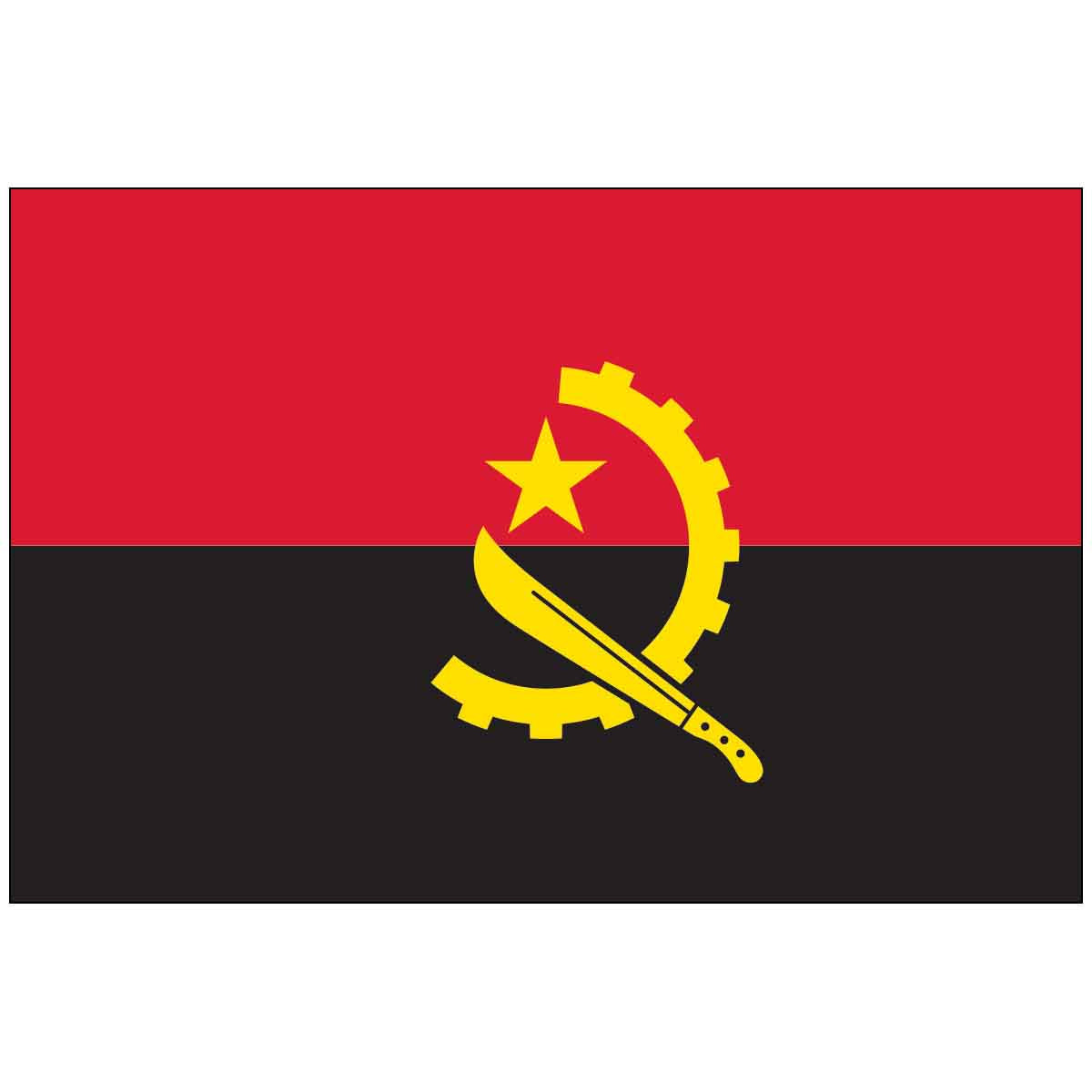 4" x 6" Mounted Endura-Gloss Angola World Flag