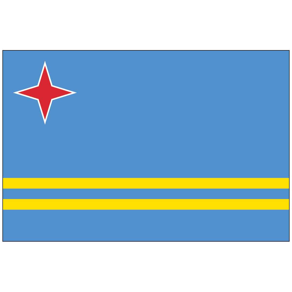 4" x 6" Mounted Endura-Gloss Aruba World Flag