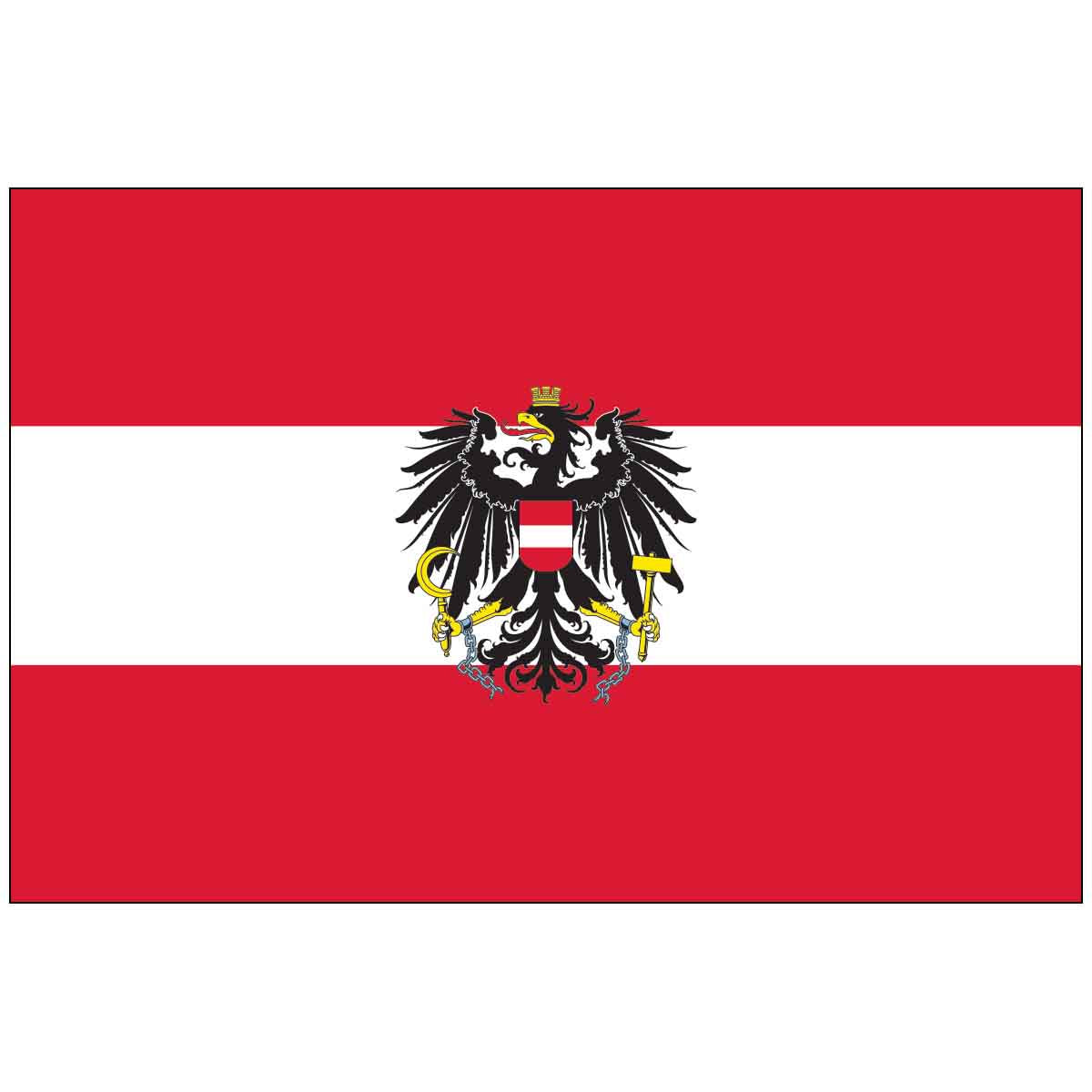 Austria World Flag with Eagle