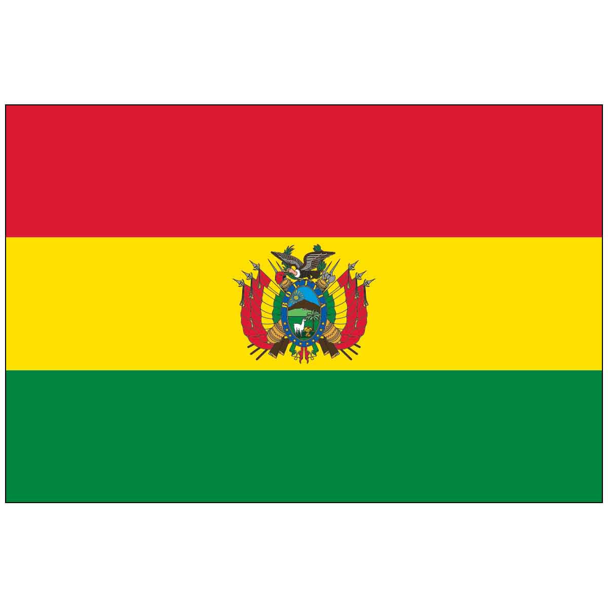 3' x 5' Bolivia with Seal (UN/OAS) World Flag - e-poly