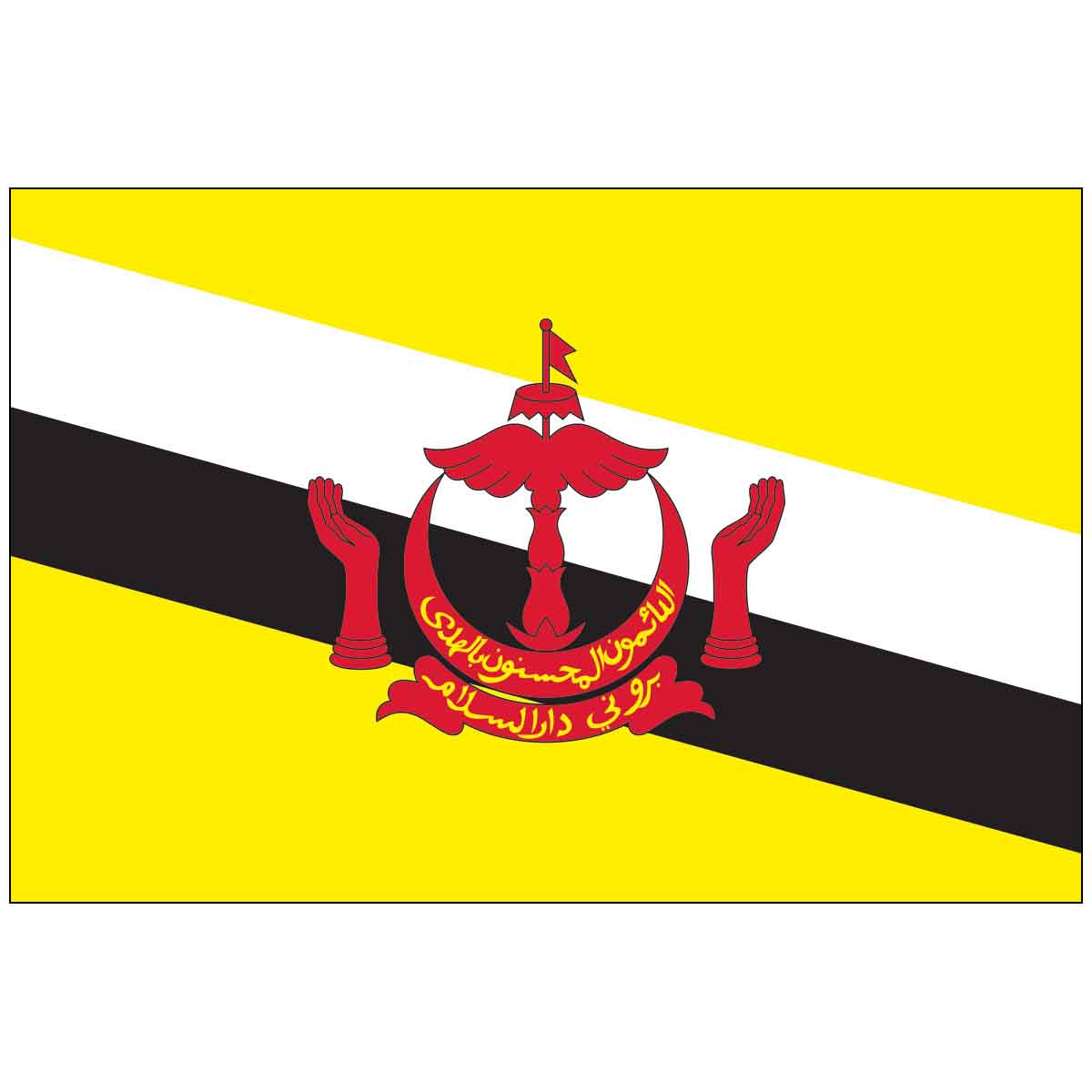 Brunei (UN) World Flag