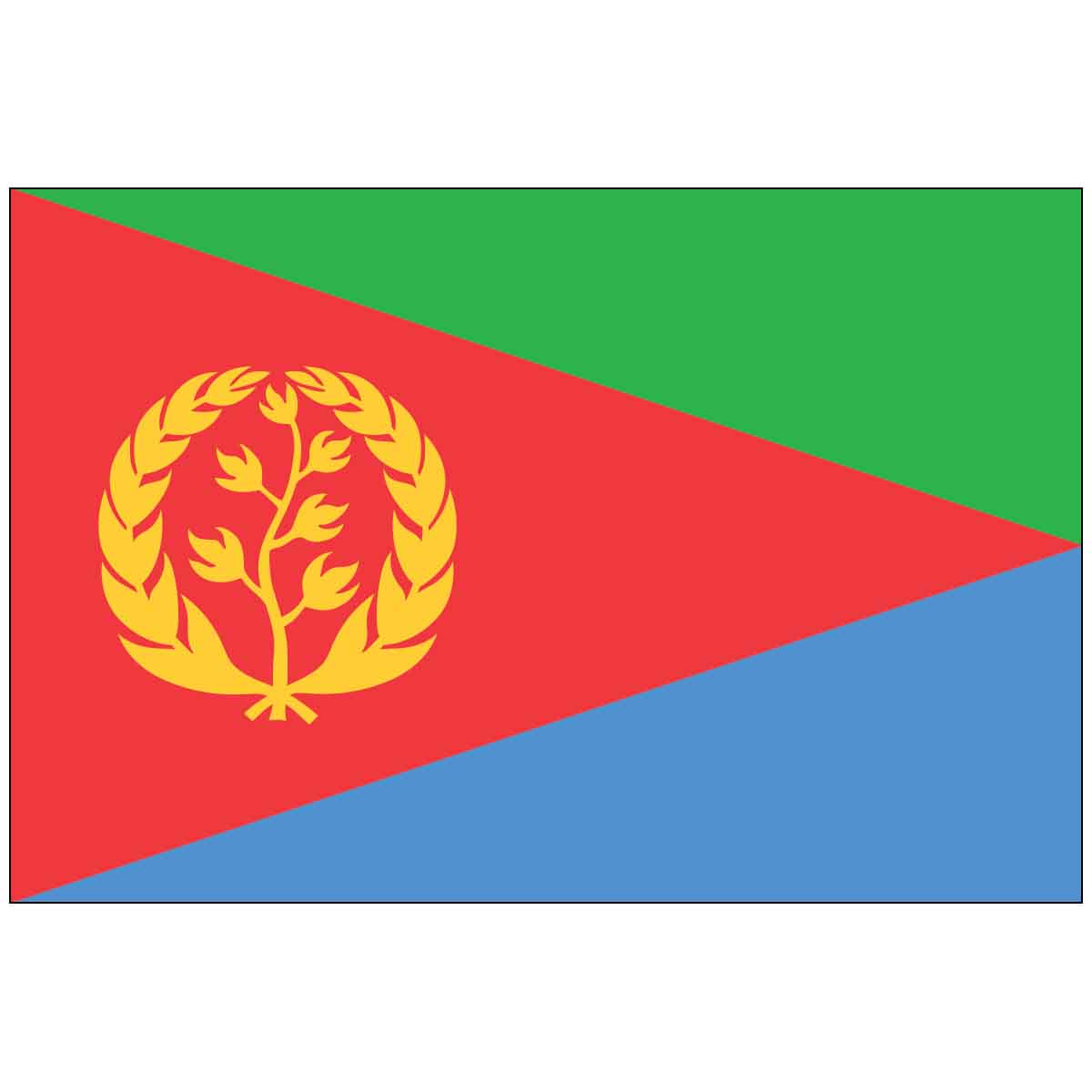 4" x 6" Mounted Endura-Gloss Eritrea World Flag