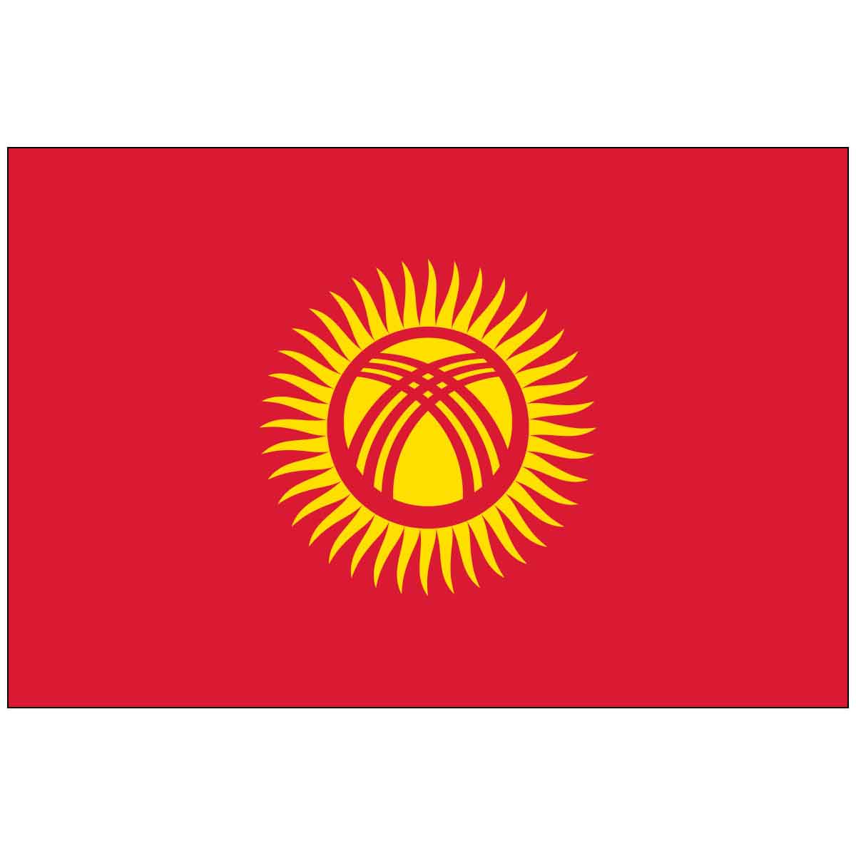 Kyrgyzstan (UN) World Flag