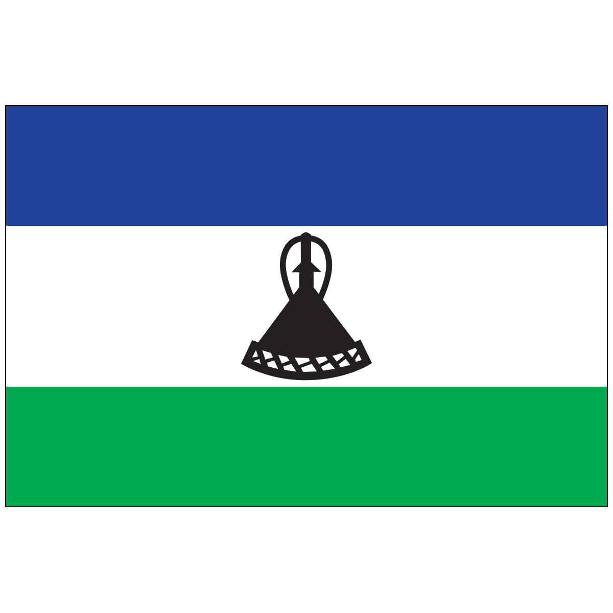 Lesotho (UN) World Flag