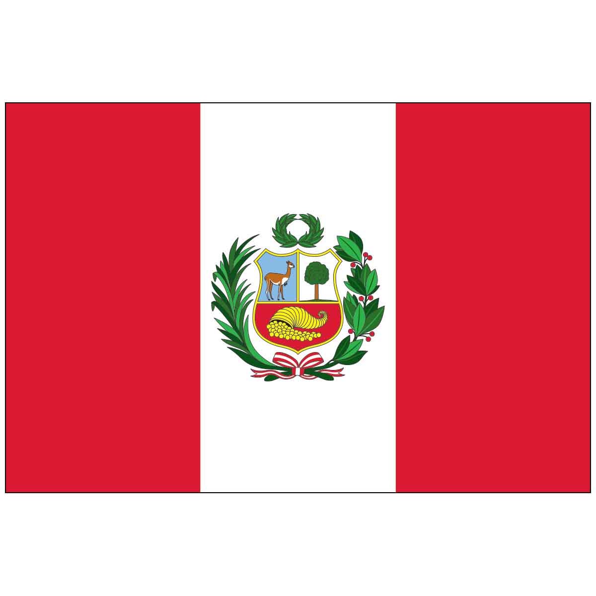 3' x 5' Peru with Seal (UN/OAS) World Flag - e-poly