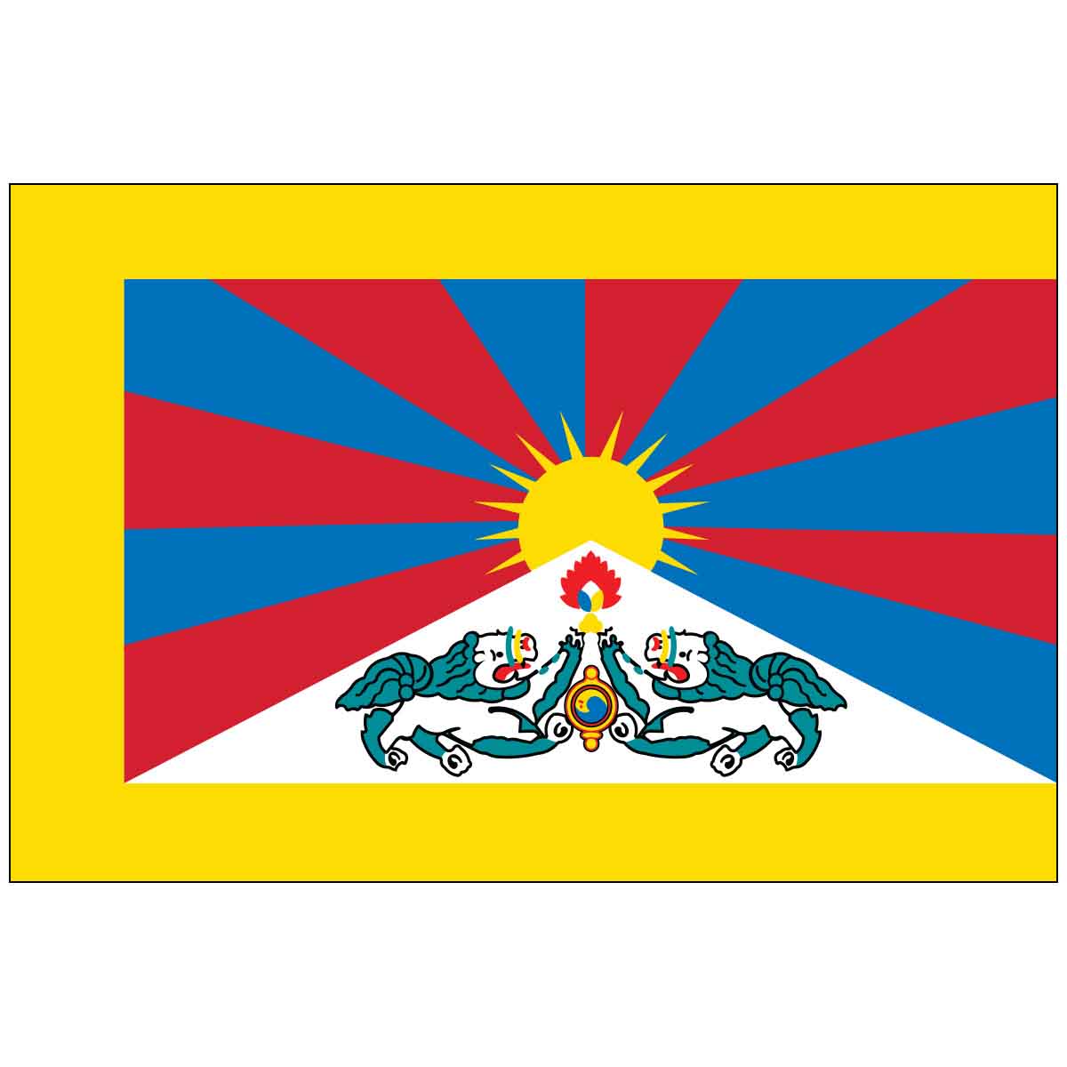 3' x 5' Tibet World Flag - e-poly