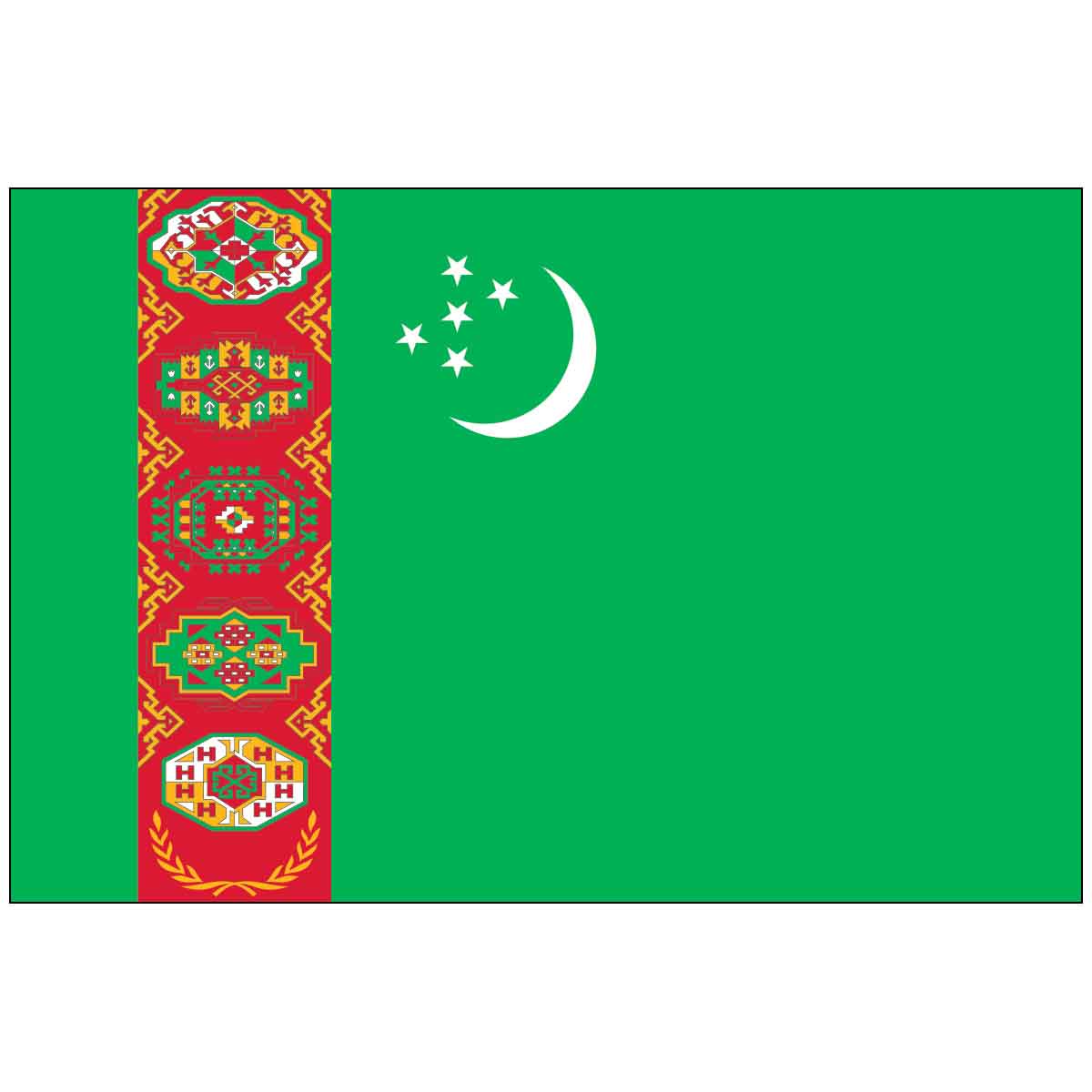 Turkmenistan (UN) World Flag