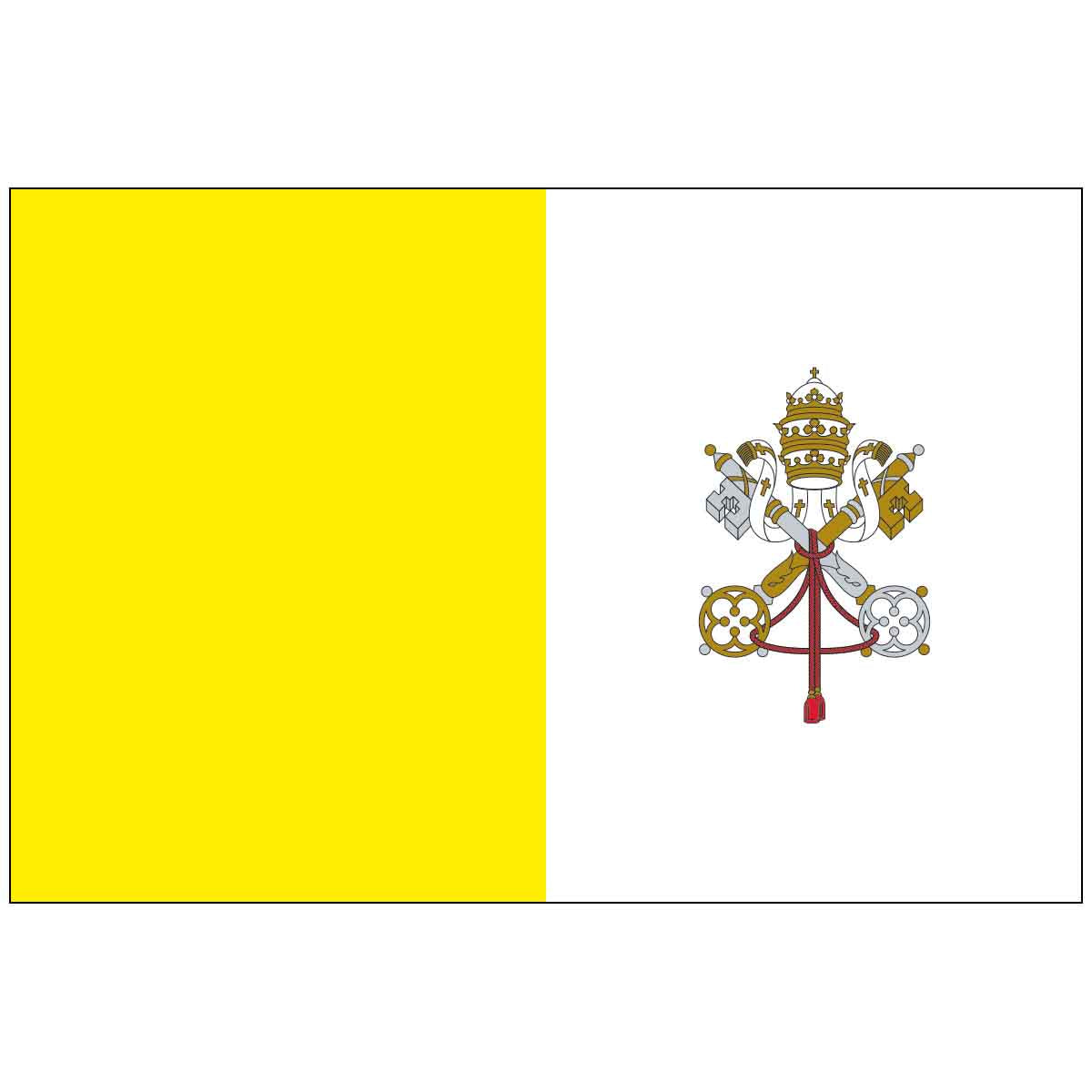 3' x 5' Vatican City (Papal) World Flag - e-poly