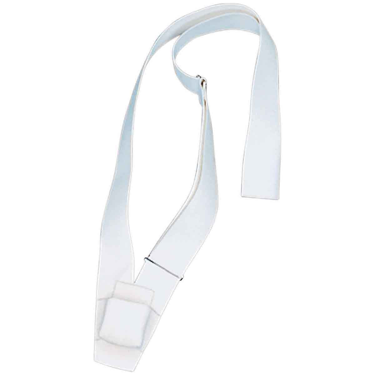 Single Strap White Web Carrying Belt, with woven pole pocket.