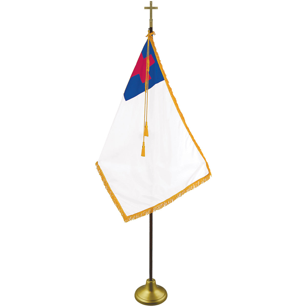 Christian Deluxe Nylon Flag Set with Gold Aluminum Poles