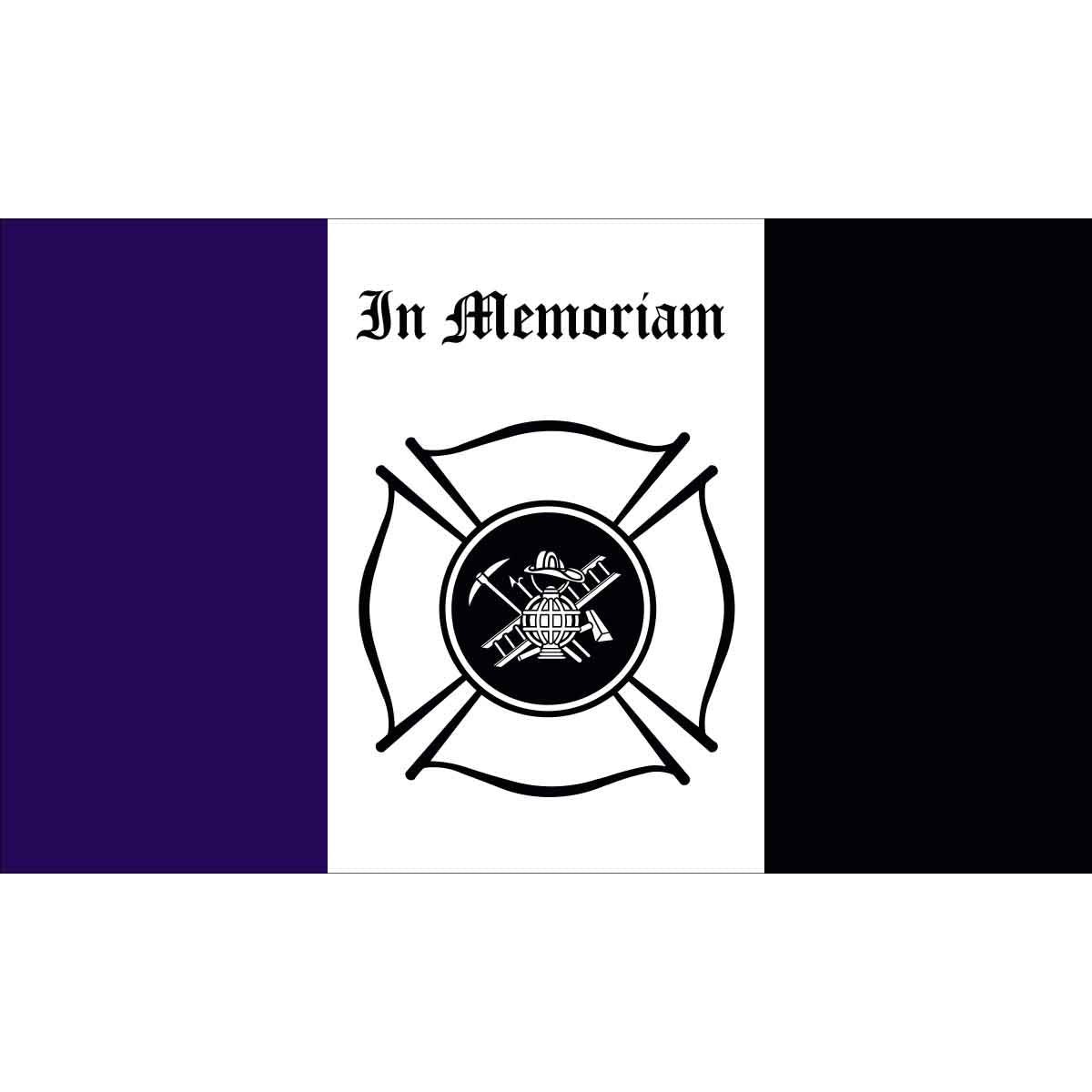 3' x 5' Outdoor Fireman Mourning Nylon Flag