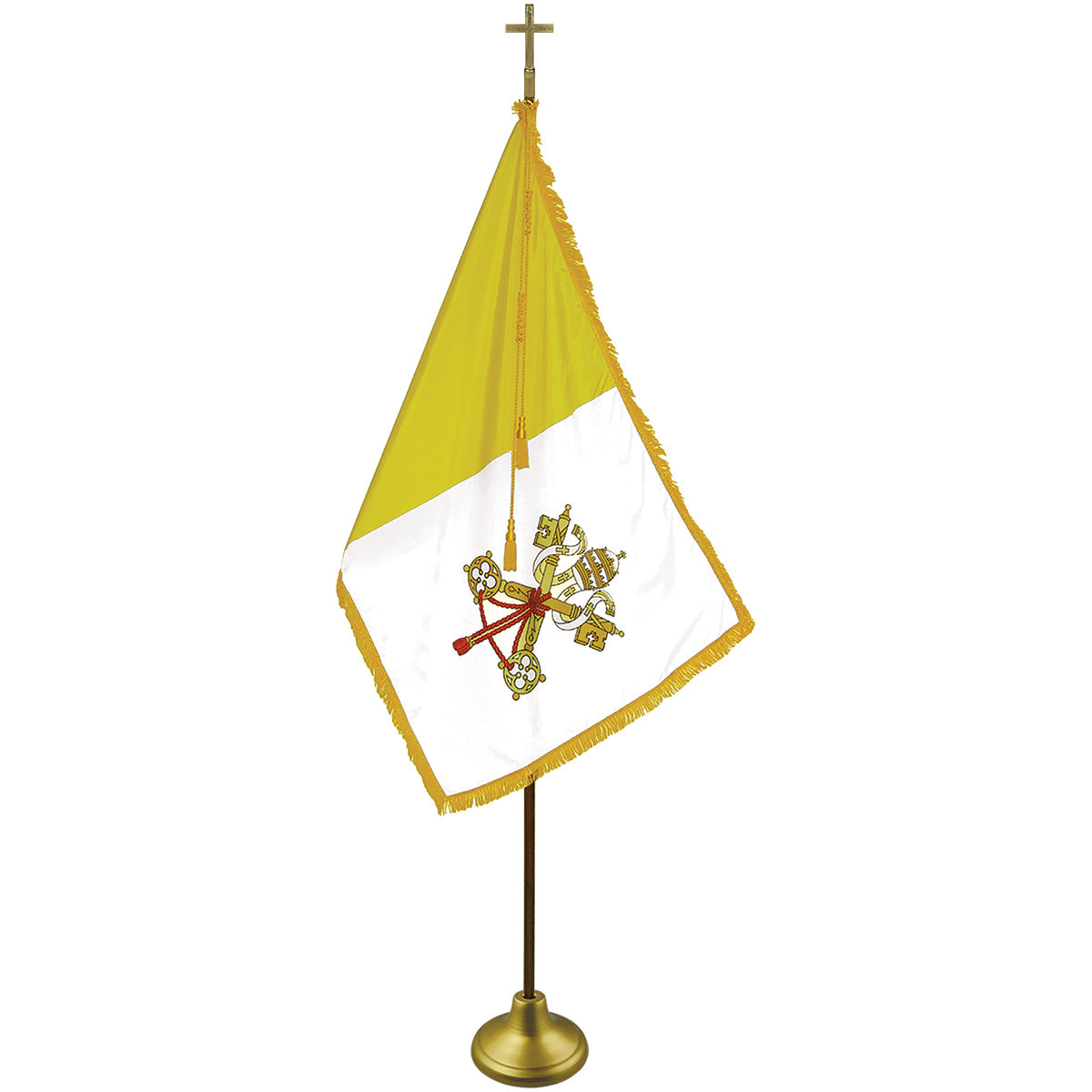 Papal Deluxe Nylon Flag Set with Gold Aluminum Poles