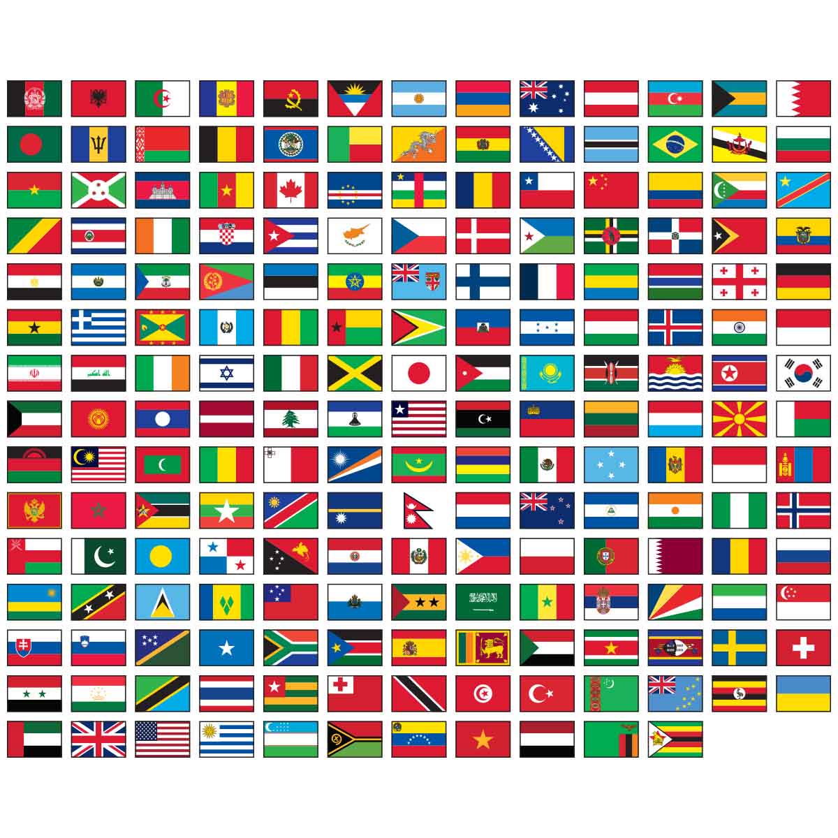 193 Member Complete U.N. Outdoor Flag Sets
