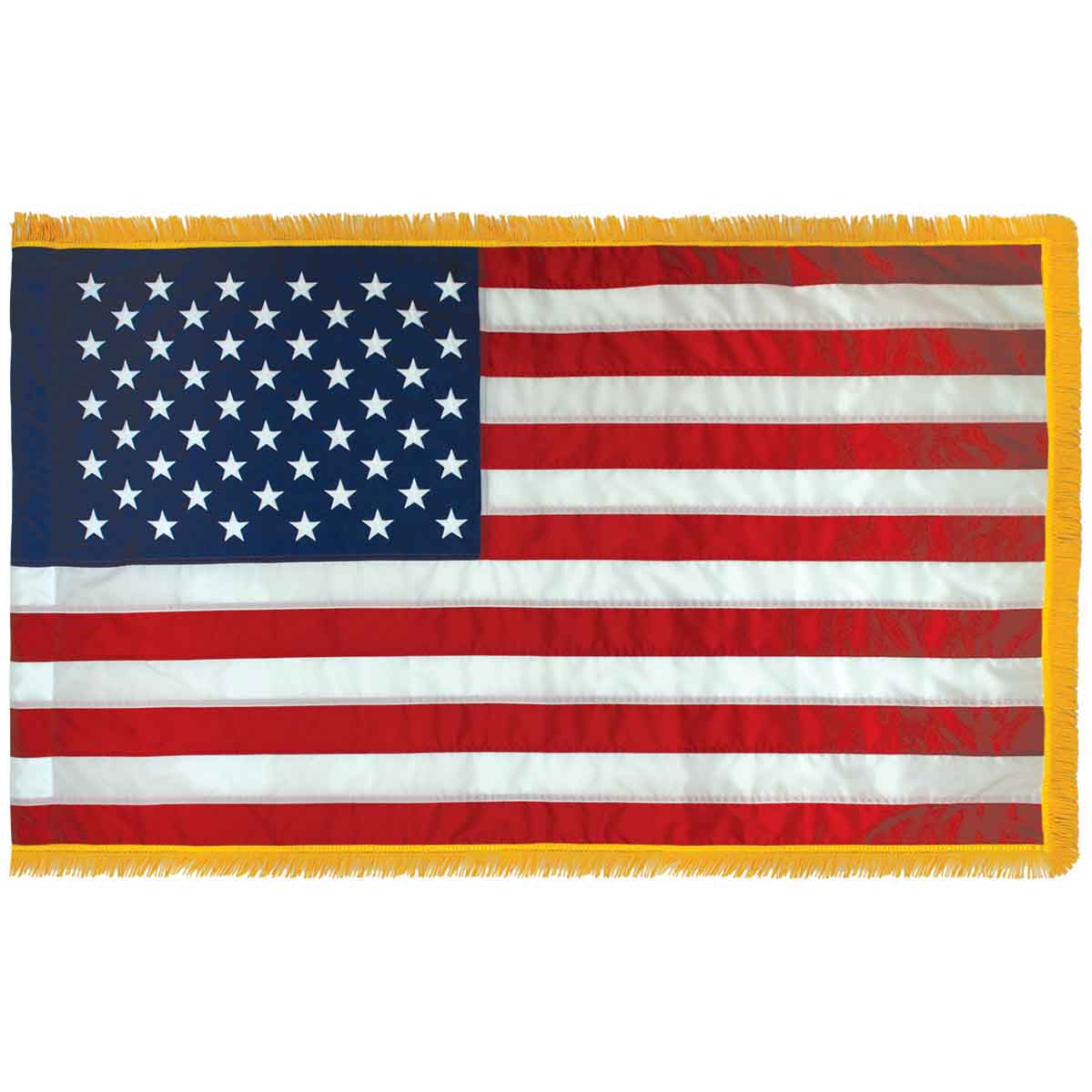US Nylon Indoor Parade Flag with Gold Fringe