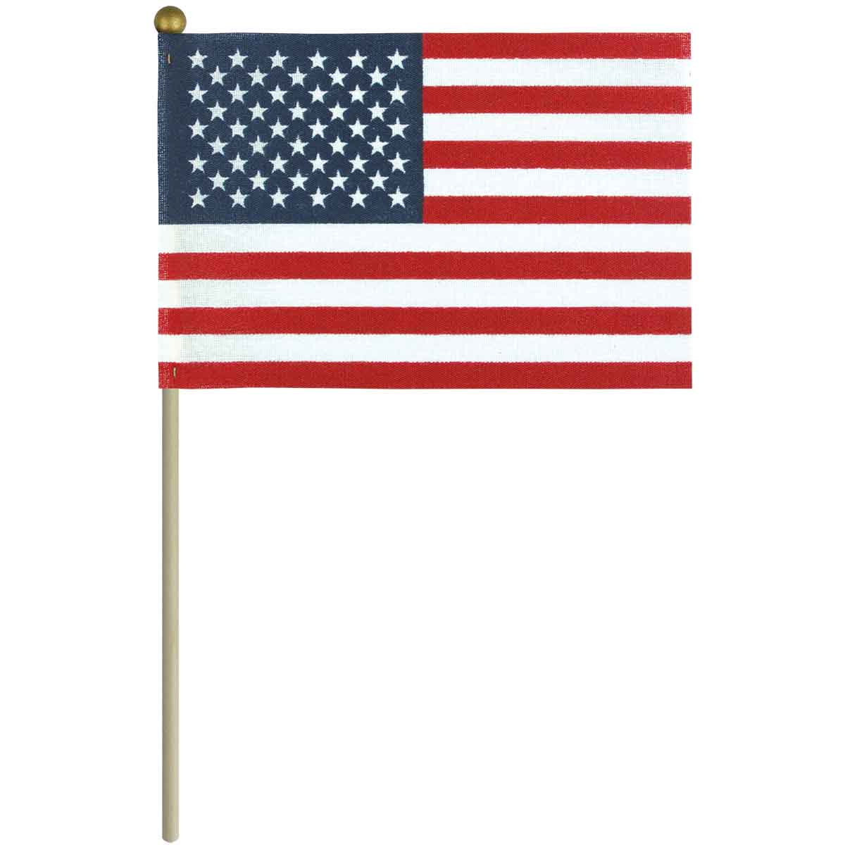 US Flags no-fray poly-cotton with gold ball