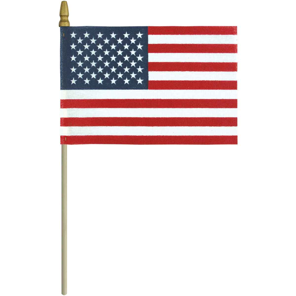 US Mounted Flags, no-fray poly-cotton with gold spear